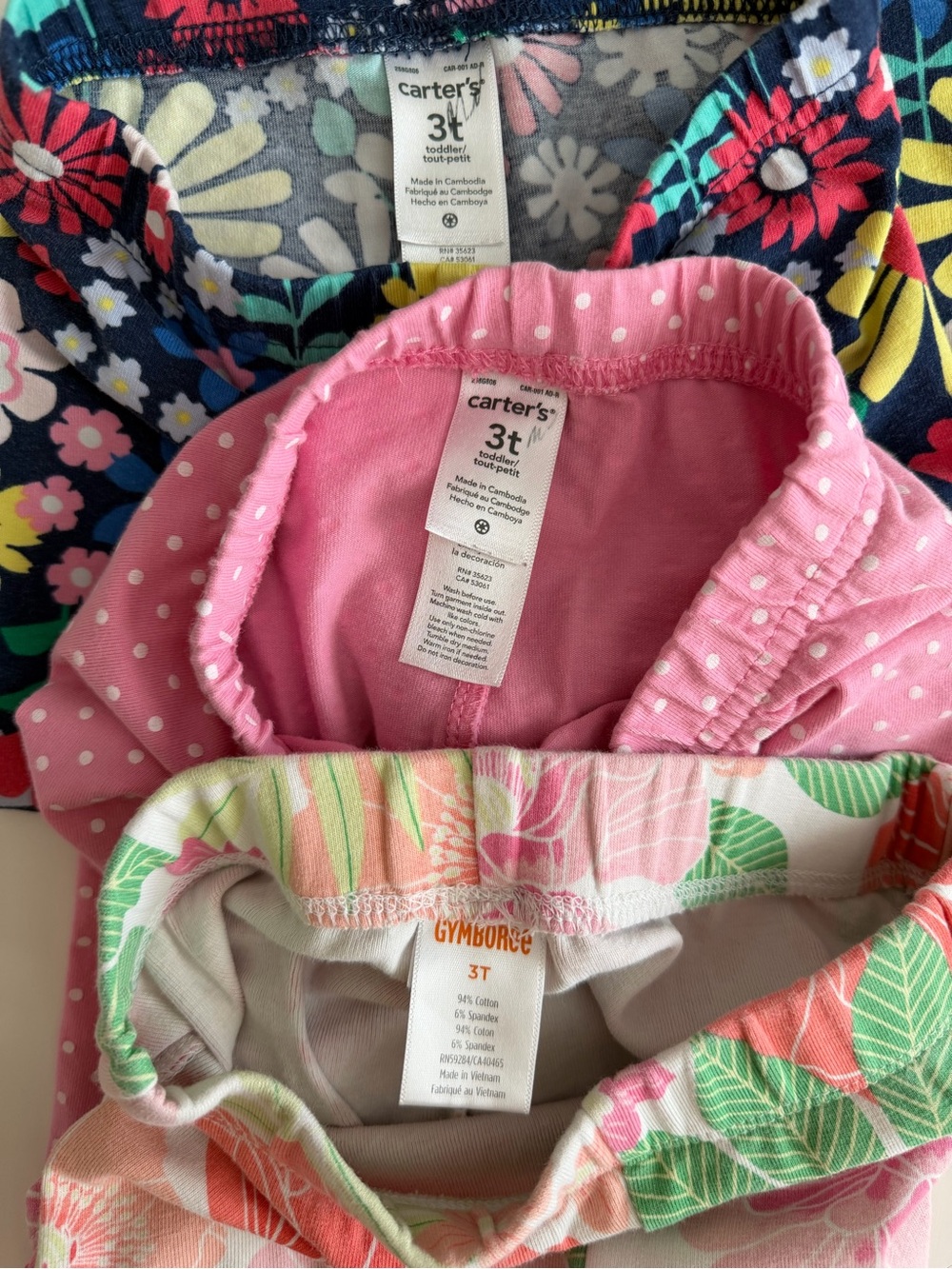 Girls 3T Gymboree & Carter's Leggings Bundle-Flowers, Polka Dots, Ladybug, Bows - Picture 9 of 9